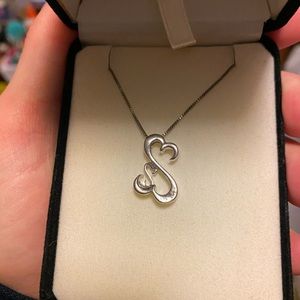 Sterling silver 2 hearts necklace